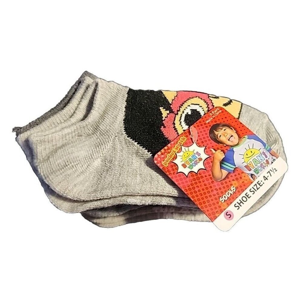 Ryan's World Boys No Show Socks, Sz Small, 5-Pack New w/tag